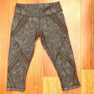 Lululemon Wunder Under Palm Print Crop Leggings